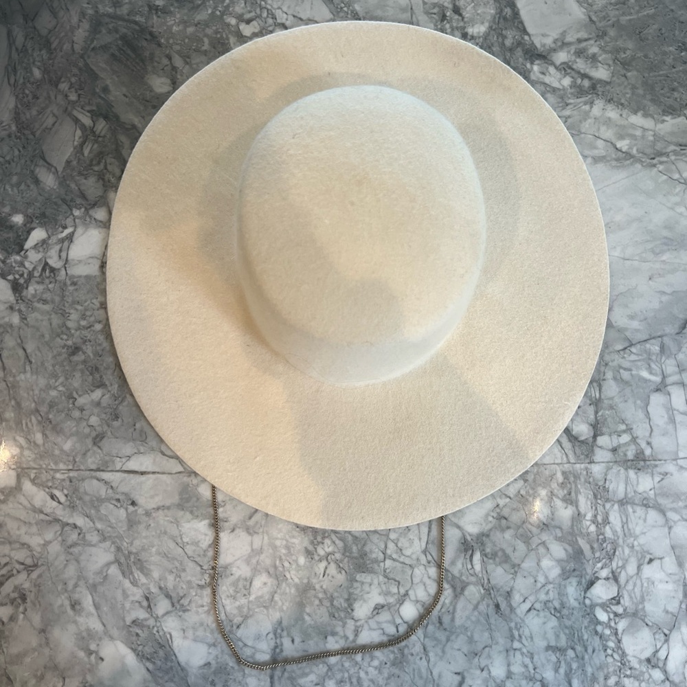 ALL SAINTS Felt Hat with Chain - Cream